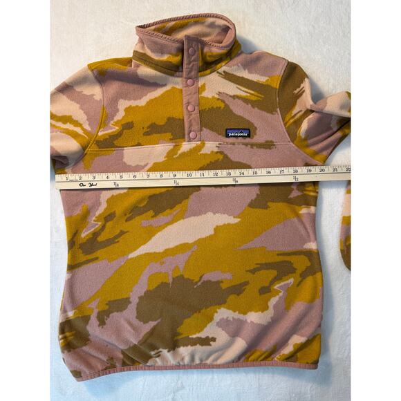 Patagonia Synchilla Pink Orange Yellow Camo M Pullover Fleece Jacket rare - Picture 6 of 8